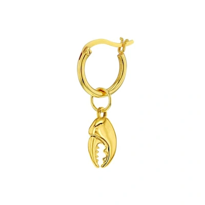 Shop True Rocks 18 Carat Gold Plated Crab Claw Earring On Gold Hoop