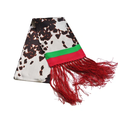 Shop Jessica Russell Flint "cowgirl" Silk Tassel Scarf