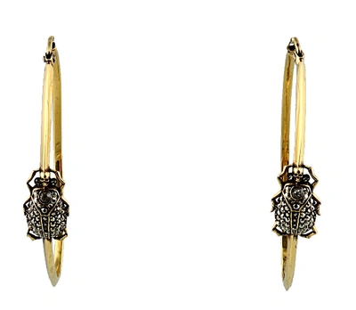 Shop Alexander Mcqueen Beetle Earrings In Gold