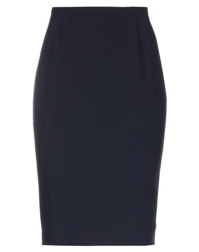 Shop Max Mara Knee Length Skirt In Dark Blue
