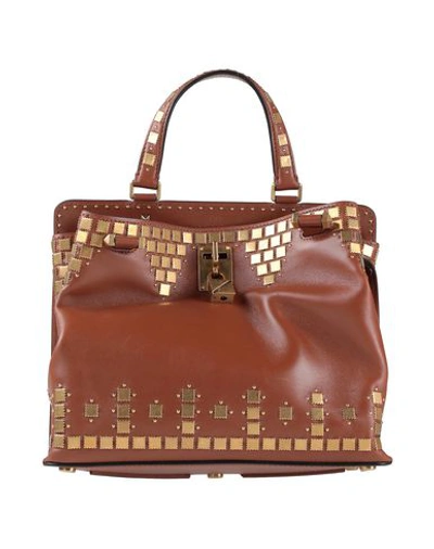 Shop Valentino Handbag In Cocoa