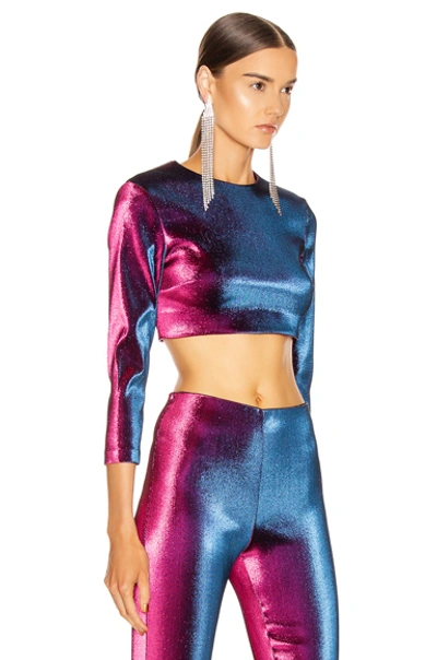 Shop Area Long Sleeve Cropped Top In Ultraviolet