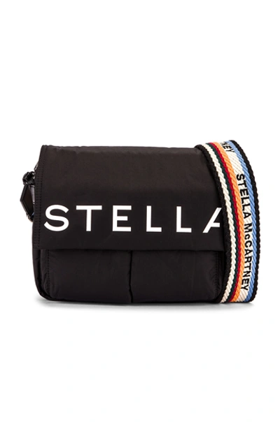 Shop Stella Mccartney Medium Padded Nylon Shoulder Bag In Black