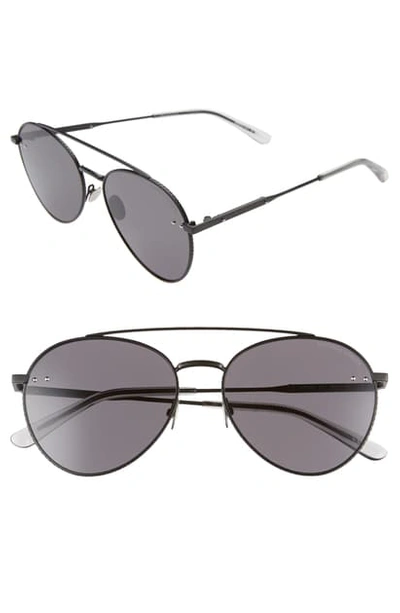 Shop Bottega Veneta 58mm Aviator Sunglasses In Black/ Grey