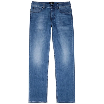 Shop 7 For All Mankind Standard Luxe Performance Straight-leg Jeans In Blue