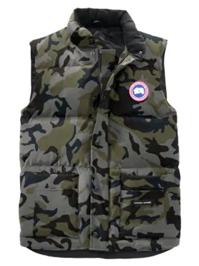 Shop Canada Goose Men's Freestyle Slim-fit Camouflage Down Puffer Vest In Coastal Grey