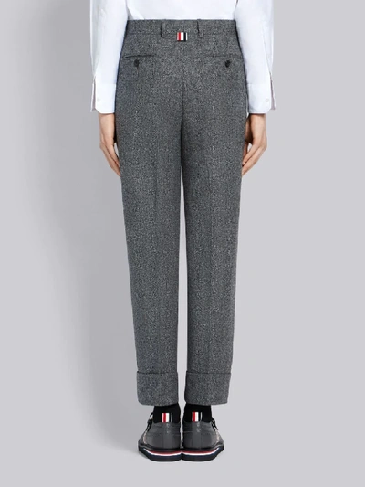 Shop Thom Browne Solid Tweed Trouser In Grey