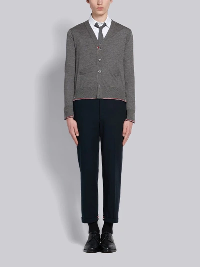 Shop Thom Browne Classic Cashmere V-neck Cardigan In Grey