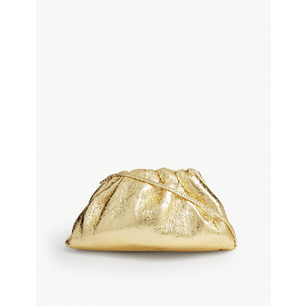 bottega veneta gold pouch