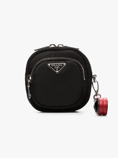 Shop Prada Black Logo Plaque Bracelet Bag