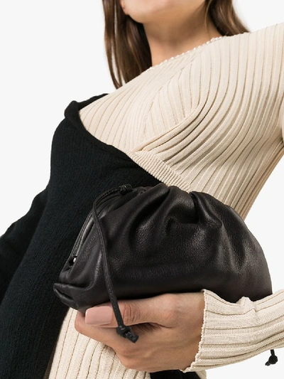 Shop Bottega Veneta Black The Pouch 20 Leather Shoulder Bag