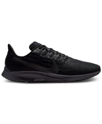 Shop Nike Men's Air Zoom Pegasus 36 Running Sneakers From Finish Line In Black/black-oil Grey-thun