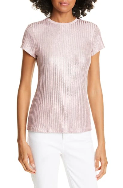 Shop Ted Baker Catrino Fitted Metallic Tee In Light Pink