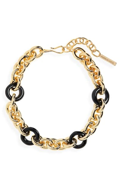 Shop Lizzie Fortunato Zodiac Collar Necklace In Gold/ Black