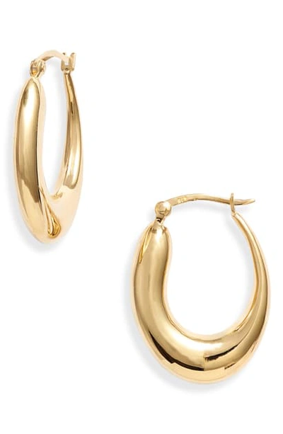 Shop Argento Vivo Oval Hoop Earrings In Gold