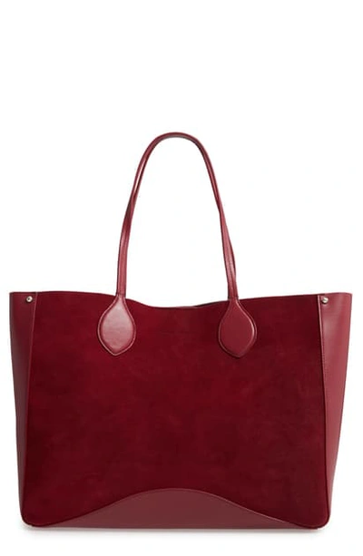 Shop Rebecca Minkoff Pippa Leather Tote In Pinot Noir