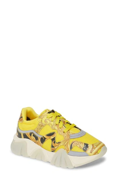 Shop Versace Squalo Sneaker In Yellowblack