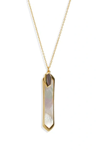 Shop Argento Vivo Mother-of-pearl Pendant Necklace In Gold