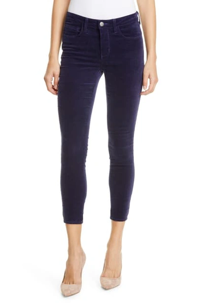 Shop L Agence Margot Velvet Crop Skinny Jeans In Stargazer