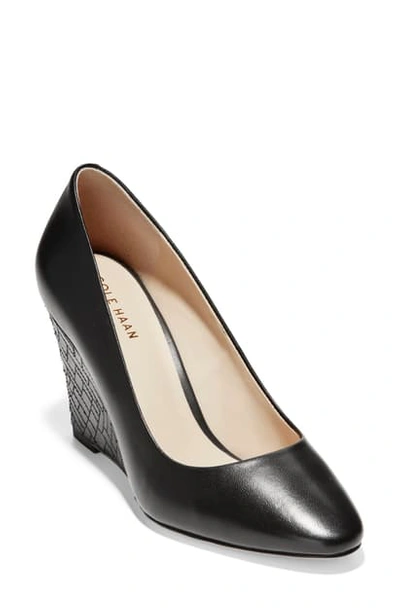 Shop Cole Haan Marit Wedge Pump In Black Leather