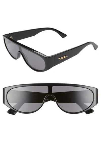 Shop Bottega Veneta 99mm Shield Sunglasses In Black/ Grey