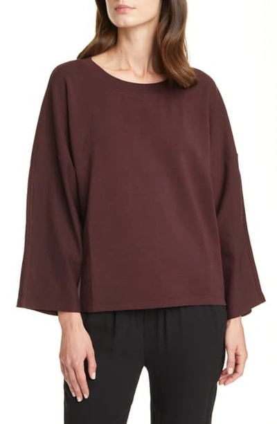 Shop Eileen Fisher Bell Sleeve Pullover In Cassis