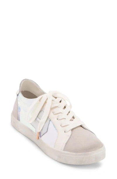 Shop Dolce Vita Zaga Sneaker In Silver Iridescent Leather