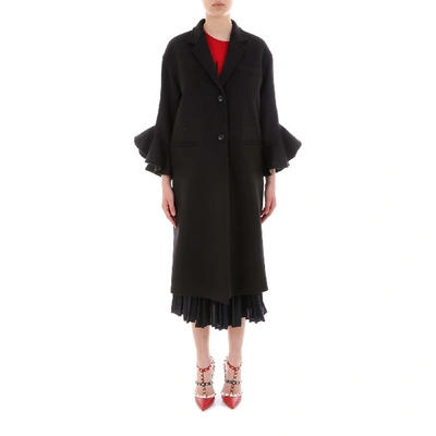 Shop Valentino Coat In Black