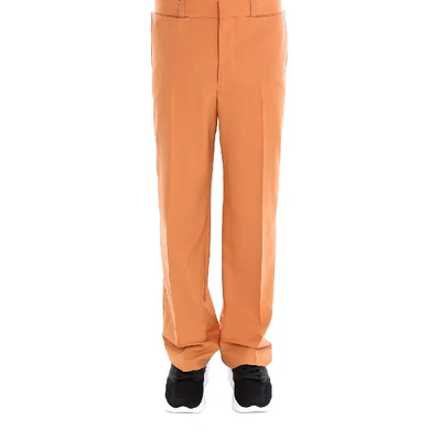 Shop Burberry Trousers In Orange