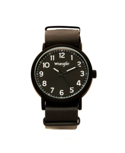 Shop Wrangler Men's Watch, 51mm Ip Black Case With Black Dial, Black Arabic Numerals With Black Hands, Black Nato 