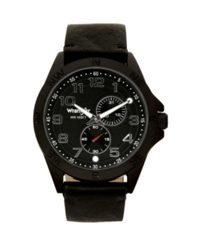 Shop Wrangler Men's Black Faux Leather Strap Watch, 48mm