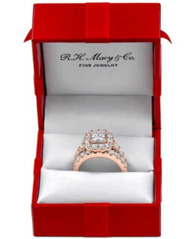 Marchesa Certified Diamond Princess Bridal Set (4 Ct. T.w.) In 18k White, Yellow Or Rose Gold In Rose Gold