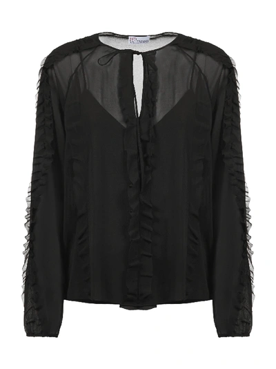 Shop Red Valentino Black Cotton Shirt