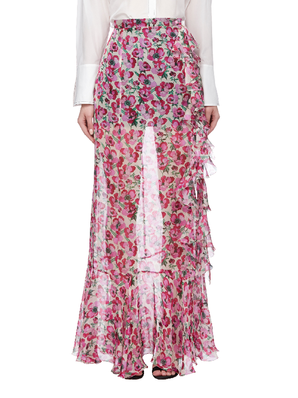 Raquel Diniz St Tropez Print Maxi Skirt In Pink | ModeSens