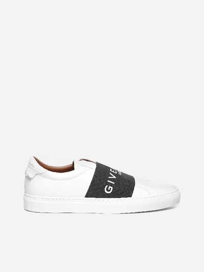 Shop Givenchy Urban Street Leather Sneakers With Elasticated Insert And Logo