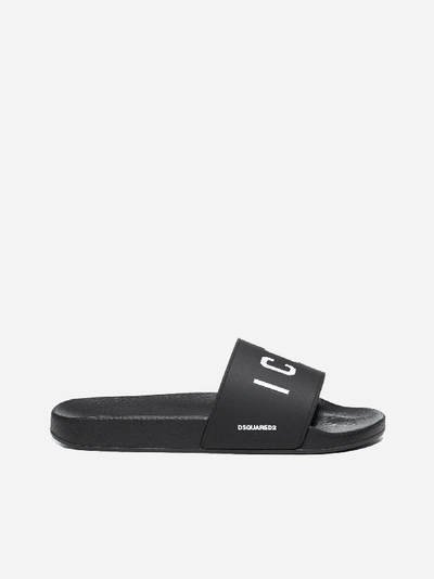 Shop Dsquared2 Slides Icon In Gomma