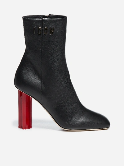 Shop Dsquared2 Icon Leather Ankle Boots