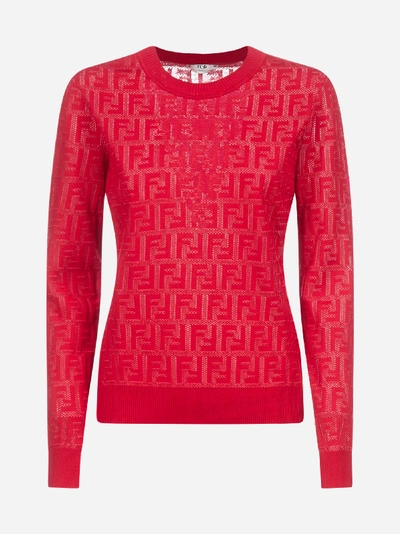 Shop Fendi Ff-motif Jacquard Knit Pencil Sweater