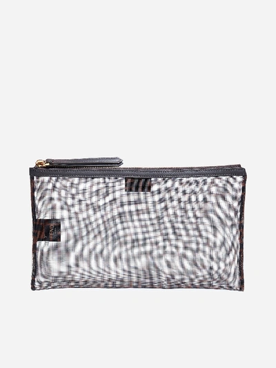 Shop Fendi Ffreedom Large Technical Fabric And Leather Pouch