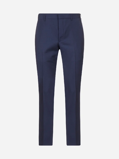 Shop Prada Wool And Mohair Tailored Trousers
