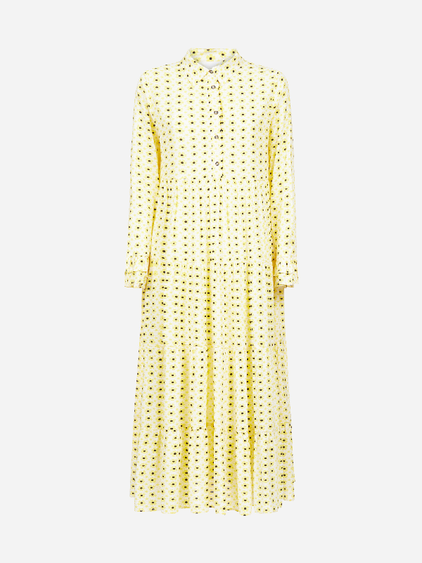 ganni dress yellow flowers