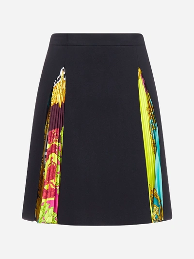 Shop Versace Skirt With Print Pleated Panel