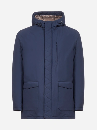 Shop Herno Hooded Technical Fabric Down Jacket