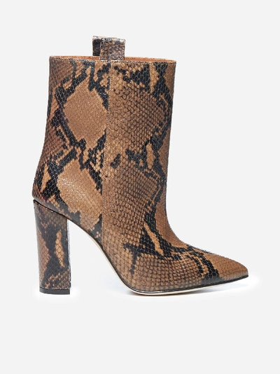 Shop Paris Texas Snakeskin Print Leather Ankle Boots