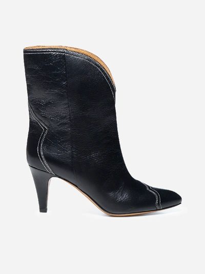 Shop Isabel Marant Dythey Leather Ankle Boots