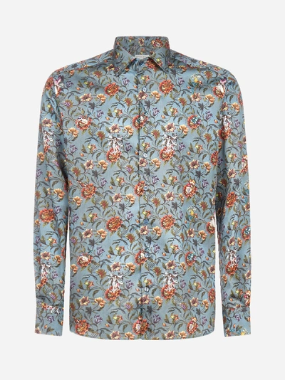 Shop Etro Floral Print Cotton Shirt