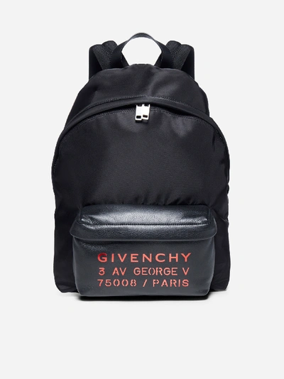Shop Givenchy Logo Nylon And Leather Backpack