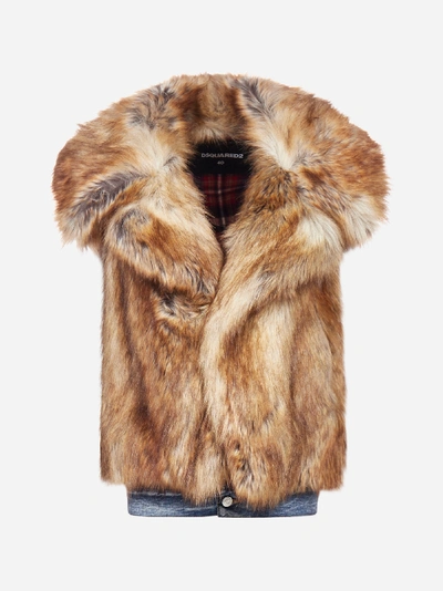 Shop Dsquared2 Faux Fur Vest