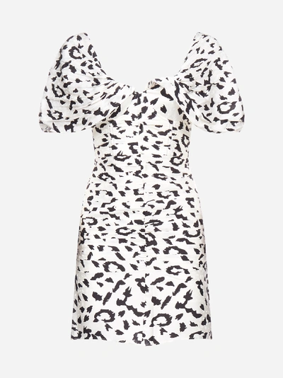 Shop Self-portrait Off-shoulder Leopard Print Mini Dress