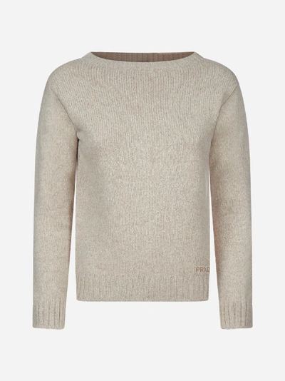 Shop Prada Logo Virgin Wool And Cashmere Sweater